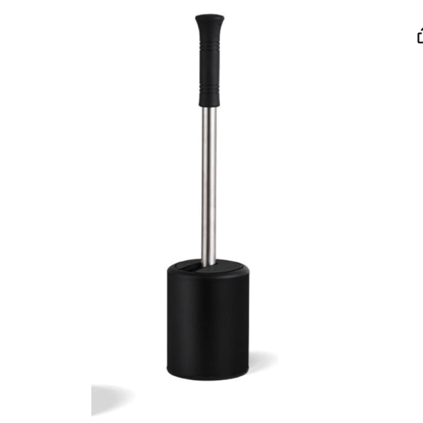 Premium Flip- Top Toilet Brush and Holder with Solid Handle and Durable Bristles for Hygenic Bathroom Cleaning, 1 Pack - Available in White, Black or Stainless Steel (black)